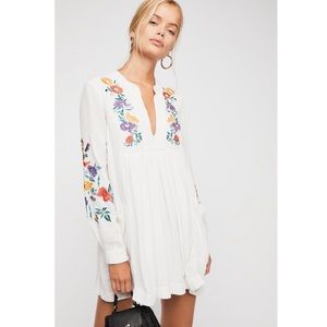 Free People Mia Gauze Floral Embroidered Dress
